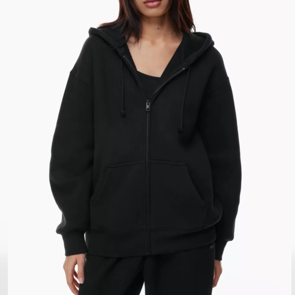 Tna Aritzia zip up boyfriend hoodie in black XS worn once